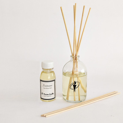 Maxime Candles Jasmine Diffuser Set Glass Bottle Reed Diffuser with Aroma Oil 50 ml(3 x 16.67 ml)