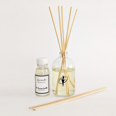 Maxime Candles Lavender Diffuser Set Glass Bottle Reed Diffuser with Aroma Oil(3 x 18.33 ml)