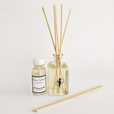 Maxime Candles Lemon Grass Diffuser Set Glass Bottle Reed Diffuser with Aroma Oil(3 x 16.67 ml)
