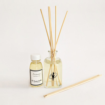 Maxime Candles Jasmine Diffuser Set Glass Bottle Reed Diffuser with Aroma Oil(3 x 16.67 ml)