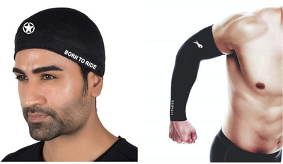 Just Rider Polyester Arm Sleeve For Men & Women(Free, Black)