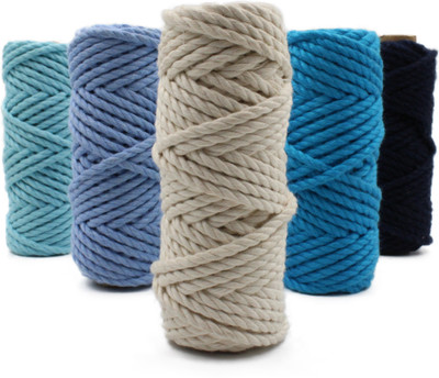 Bobbiny 3ply Twisted Cotton Macrame Cord Macrame Each Color Combo Cord 10 Meter 4mm .