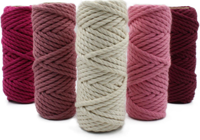 Bobbiny Twisted Macrame Cotton Cors 4mm Combo Set Each Color 10 m