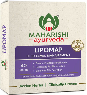 MAHARISHI ayurveda Lipomap Ayurvedic for Cholesterol Helps in Stress Management(40 Tablets)