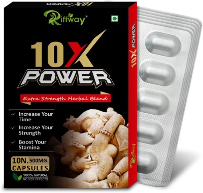 Riffway 10X Power Natural Pill Improves Arousal Libido Duration & Weakness(Pack of 6)