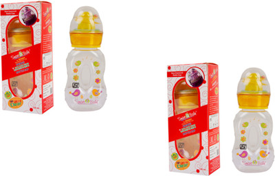 Smart Baby Unique Mini Bottle with Rattle Cap (Pack of 2) - 240(Yellow)