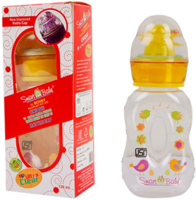Smart Baby Unique Mini Bottle with Rattle Cap (Pack of 1) - 120(Yellow)