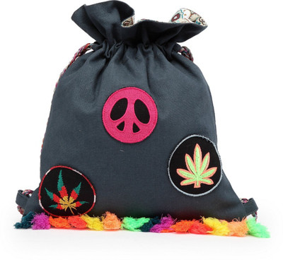 The House of Tara Canvas Patch Print Slim 2 L Backpack(Blue)