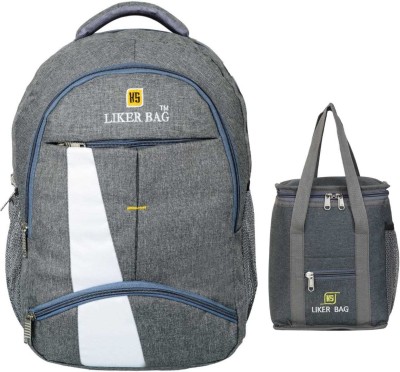 LIKER BAG School and collage backpack & Lunch bag combo offer Waterproof Travel Bag Waterproof Backpack(Grey, 45 L)