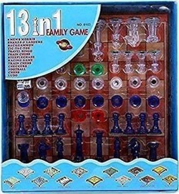 Aarav Enterprises 13 in 1 Magnetic Ludo Chess Snake Board Game Accessories Board Game