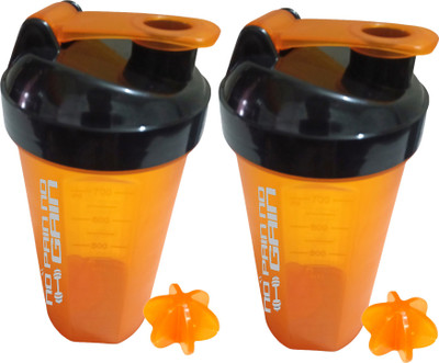 Smiling Cart 700 ml Plastic Shaker(Pack of 2, Orange)