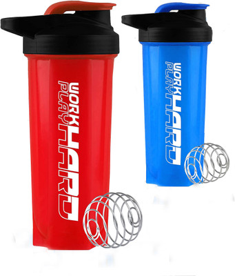 TRUE INDIAN 700 ml Plastic Shaker(Pack of 2, Red, Blue)