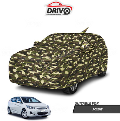 Drivo Car Cover For Hyundai Accent (With Mirror Pockets)(Green)