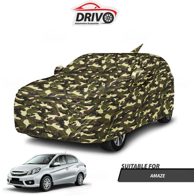 Drivo Car Cover For Honda Amaze (With Mirror Pockets)(Beige)