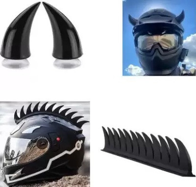 Qiisx Helmet Mohawk for Bike(Black)