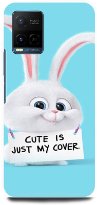 play fast Back Cover for Vivo Y33T, V2146 CUTE, BUNNY, CAT, RABBIT, CUTE IS JUST MY COVER(White, Hard Case, Pack of: 1)
