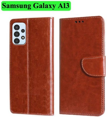 Wynhard Flip Cover for Samsung Galaxy A13(Brown, Grip Case, Pack of: 1)