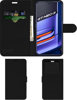 ACM Flip Cover for Realme Gt Neo 3(Black, Cases with Holder, Pack of: 1)