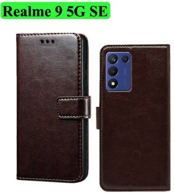 Wynhard Flip Cover for Realme 9 5G SE(Brown, Grip Case, Pack of: 1)
