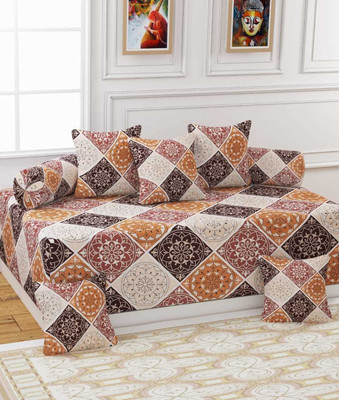 CASTIQA Polycotton Floral Diwan Set(Multicolor)