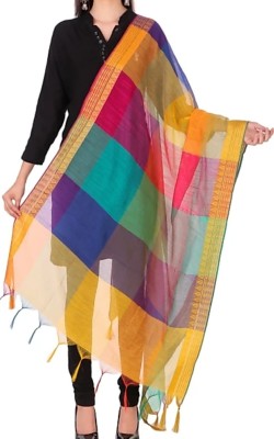 AVINZO Silk Blend Checkered Women Dupatta