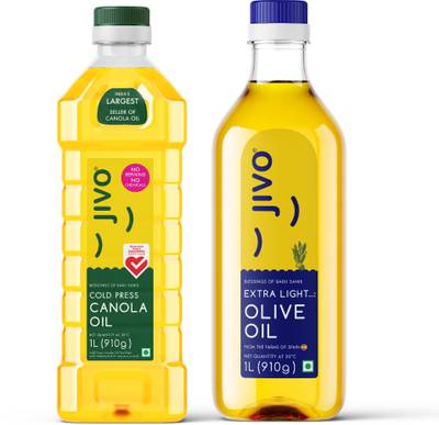 JIVO Canola 1L+Extra Light 1L Cooking Oil Canola Oil Plastic Bottle