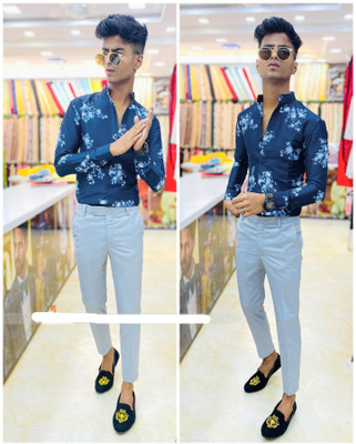 DHARMESH ENTERPRISE Polycotton Floral Print Shirt & Trouser Fabric