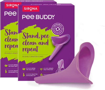 PeeBuddy - Stand And Pee Reusable Portable Urination Funnel For Women (2 Units) Reusable Female Urination Device(Purple, Pack of 2)