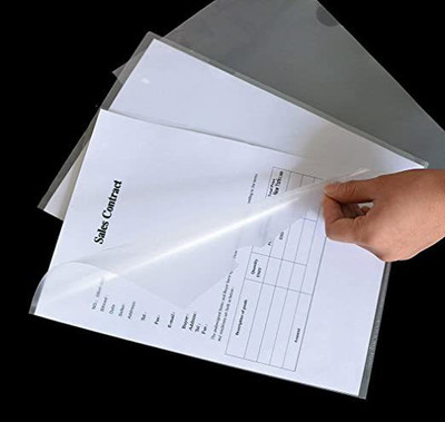 YourStationeryHouse Plastic L-Type Transparent A4 Size Document Sleeve Project Document Holder(Set Of 20, Transparent)