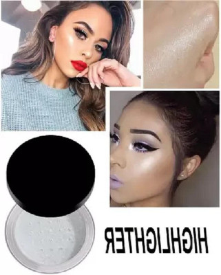 AMOSFIA ILLUMINATOR SHIMMERY SHINY GLOW FACE MAKEUP POWDERY SILVER Highlighter(SILVER)