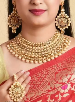 AR jewell Alloy Gold Jewellery Set(Pack of 1)