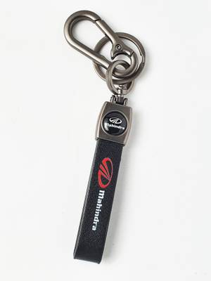 Daiyamondo Mahindra Stylish Leather Stripe keychain .best quality leather keychain Key Chain
