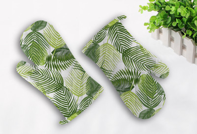 OASIS Green Cotton Kitchen Linen Set(Pack of 2)