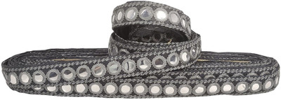 Utkarsh CWG0345-01 (9mtr & Width:2cm) Grey Gota Kinari Thread Sitara Patti Trim Saree Suit Border Lace Reel(Pack of 1)