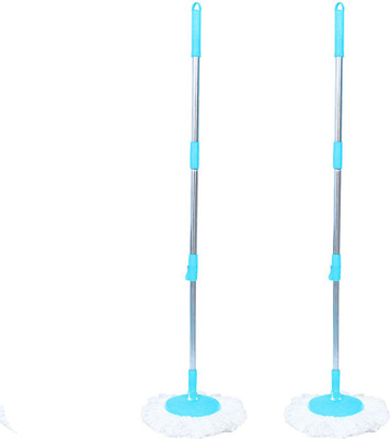 Pranay's Kleanup Spin Mop-Rod Stick, Mop Head With 2 Refill - Wet & Dry 360 Mop Pocha Mop Rod(Multicolor)
