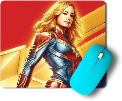 gray wall Captain Marvel Red Nonslip Base Graphic Mousepad(Multicolor)