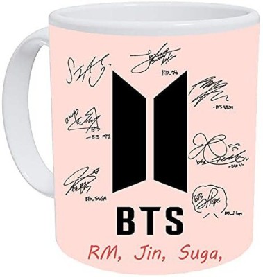 Giftspedia BTS ARMY White Ceramic Coffee (350 Ml)Best Gift for BTS Lovers Ceramic Coffee Mug(350 ml)