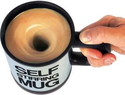 Fulkiza Self Stirring Coffee Self Mixing & Spinning Home Office Travel Mixer Cup Plastic Coffee Mug(400 ml)