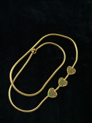PBM CREATIONS Gold Covering Heart/Mop /WHEAT/Saradu /KODHUMA /LOTUS Chain for Women & Girls Gold-plated Plated Copper Chain