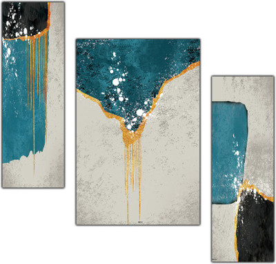 pnf Poster And Frame Modern Abstract Art MDF | Best Gifting Option For Home Decor Digital Reprint 18 inch x 12 inch Painting(Without Frame, Pack of 3)