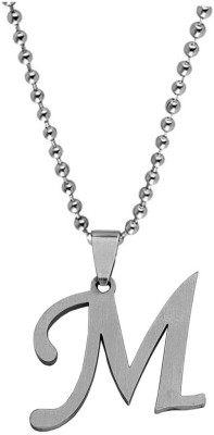 Shiv Jagdamba English Alphabet Initial Charms Letter Initial M Alphabet ShivPn2022318 Sterling Silver Stainless Steel Pendant