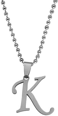 Shiv Jagdamba English Alphabet Initial Charms Letter Initial K Alphabet ShivPn2022316 Sterling Silver Stainless Steel Pendant