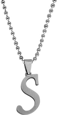 Shiv Jagdamba English Alphabet Initial Charms Letter Initial S Alphabet ShivPn2022322 Sterling Silver Stainless Steel Pendant
