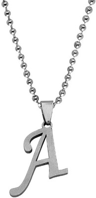 Shiv Jagdamba English Alphabet Initial Charms Letter Initial A Alphabet ShivPn2022307 Sterling Silver Stainless Steel Pendant
