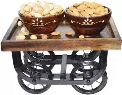 STUFFCOLLECTION WOODEN DRY FRUIT TRAY & PLATTER Tray(Pack of 3, Microwave Safe)