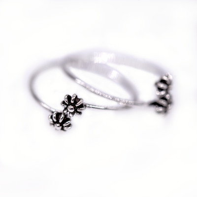 jsaj FRONT OPEN TOERING Silver Silver Plated Toe Ring