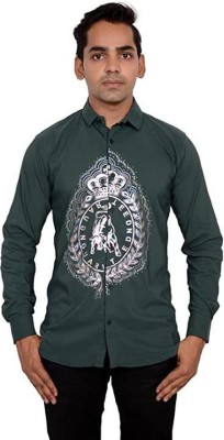 Xpand Enterprises Men Printed Casual Dark Green Shirt