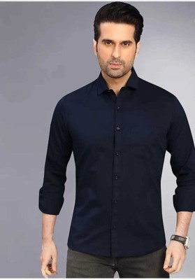 NINE-X Men Solid Formal Black Shirt