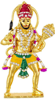 PAYSTORE GOLDEN-STANDING-HANUMAN-KULIN car dashboard idol Decorative Showpiece  -  5 cm(Metal, Multicolor)