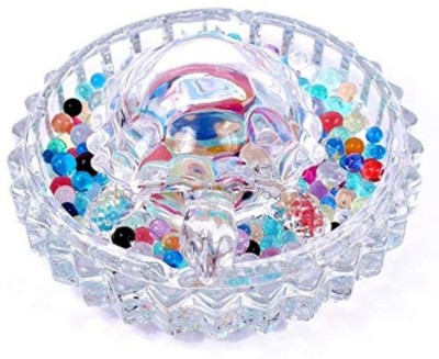 PAYSTORE Crystal Turtle With Plate (Fengshui) For Good Health, Wealth , ) Decorative Showpiece  -  3 cm(Crystal, Clear)
